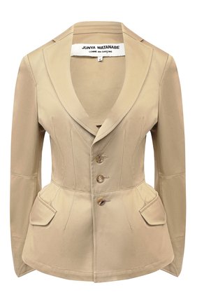 Женский хлопковый жакет JUNYA WATANABE бежевого цвета по цене 79950 руб., арт. JE-J030-051 | Фото 1 Женский хлопковый жакет JUNYA WATANABE бежевого цвета, арт. JE-J030-051 | Фото 1