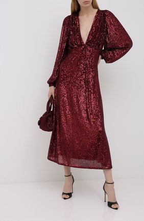 Женское платье с пайетками IN THE MOOD FOR LOVE бордового цвета по цене 61450 руб., арт. IRINA DRESS | Фото 2 Женское платье с пайетками IN THE MOOD FOR LOVE бордового цвета, арт. IRINA DRESS | Фото 2
