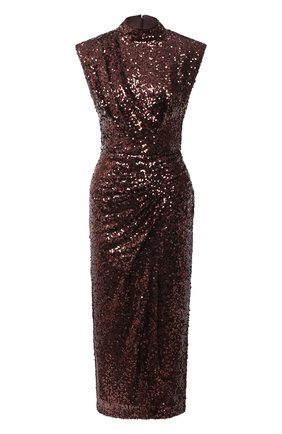 Женское платье с пайетками IN THE MOOD FOR LOVE коричневого цвета по цене 58950 руб., арт. RHEA DRESS | Фото 1 Женское платье с пайетками IN THE MOOD FOR LOVE коричневого цвета, арт. RHEA DRESS | Фото 1