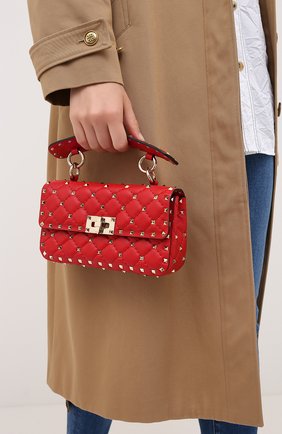 Женская сумка valentino garavani rockstud spike VALENTINO красного цвета по цене 124000 руб., арт. UW2B0123/NAP | Фото 2 Женская сумка valentino garavani rockstud spike VALENTINO красного цвета, арт. UW2B0123/NAP | Фото 2