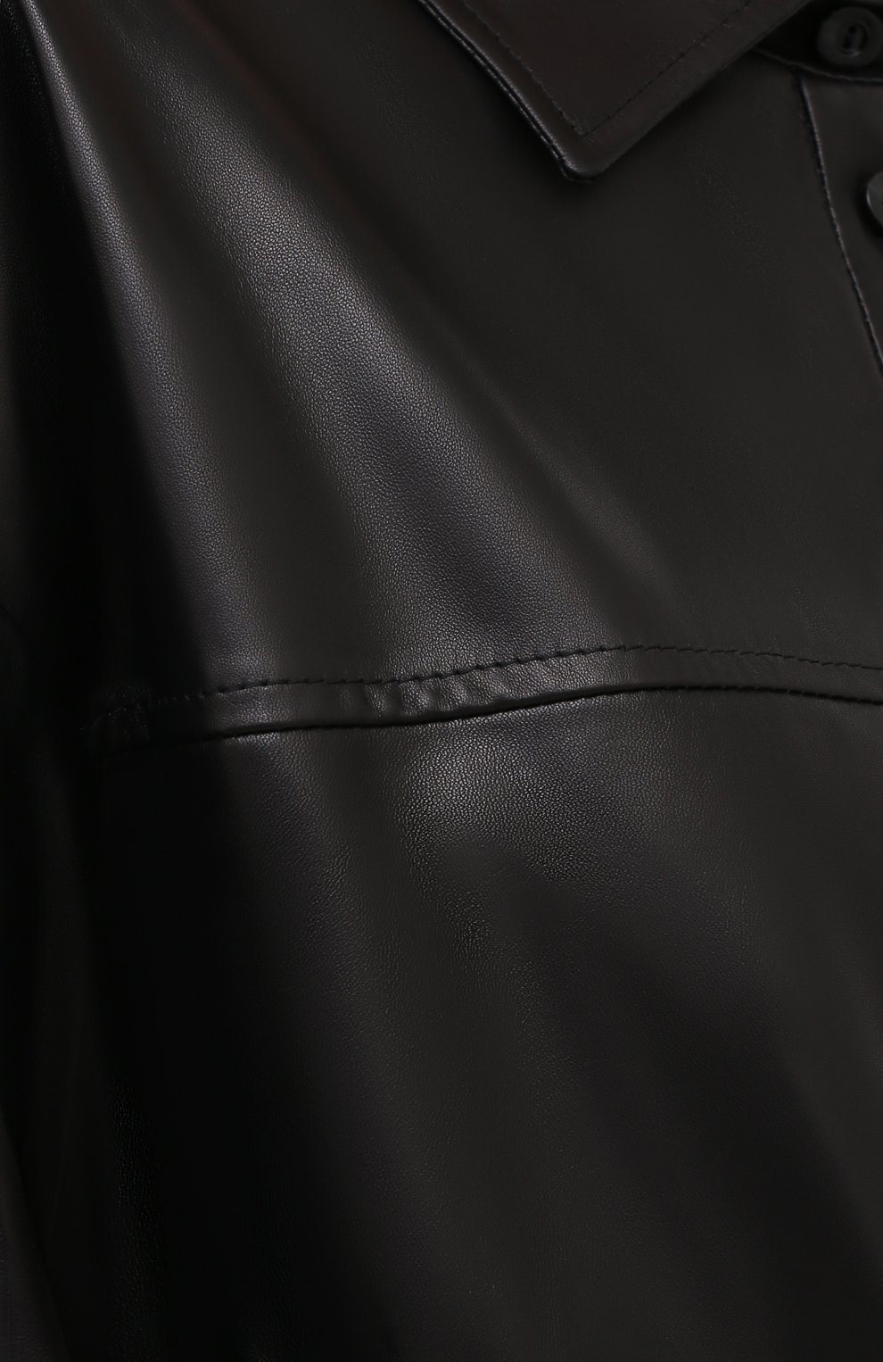 Женская кожаная рубашка DROME черного цвета, арт. DPDA455P/D400P | Фото 5 (Рукава: Длинные; Принт: Без принта; Женское Кросс-КТ: Рубашка-одежда; Длина (для топов): Удлиненные; Материал внешний: Натуральная кожа; Материал подклада: Купро)