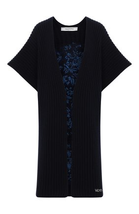 Женская накидка из шерсти и кашемира VALENTINO синего цвета по цене 316500 руб., арт. UB3KSA035N5 | Фото 1 Женская накидка из шерсти и кашемира VALENTINO синего цвета, арт. UB3KSA035N5 | Фото 1