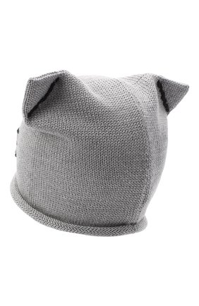 Детского шерстяная шапка CATYA серого цвета, арт. 024604F | Фото 2 (Материал: Шерсть, Текстиль)