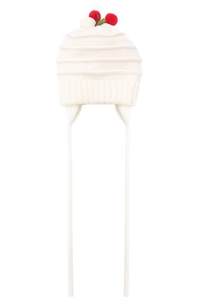 Детского шерстяная шапка CATYA белого цвета, арт. 024576/A | Фото 1 (Материал: Шерсть, Текстиль; Региональные ограничения белый список (Axapta Mercury): RU)