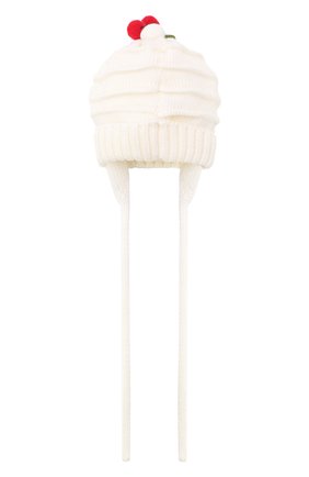 Детского шерстяная шапка CATYA белого цвета, арт. 024576/A | Фото 2 (Материал: Шерсть, Текстиль; Региональные ограничения белый список (Axapta Mercury): RU)
