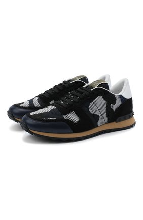 Мужские комбинированные кроссовки valentino garavani rockrunner VALENTINO темно-синего цвета по цене 43150 руб., арт. UY2S0723/QRK | Фото 1 Мужские комбинированные кроссовки valentino garavani rockrunner VALENTINO темно-синего цвета, арт. UY2S0723/QRK | Фото 1