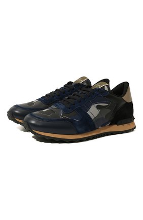 Мужские комбинированные кроссовки valentino garavani rockrunner VALENTINO темно-синего цвета по цене 56050 руб., арт. UY2S0723/XVU | Фото 1 Мужские комбинированные кроссовки valentino garavani rockrunner VALENTINO темно-синего цвета, арт. UY2S0723/XVU | Фото 1