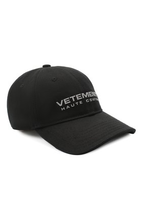 Мужской хлопковая бейсболка VETEMENTS черного цвета по цене 21550 руб., арт. UAH21CA268 1000/M | Фото 1 Мужской хлопковая бейсболка VETEMENTS черного цвета, арт. UAH21CA268 1000/M | Фото 1