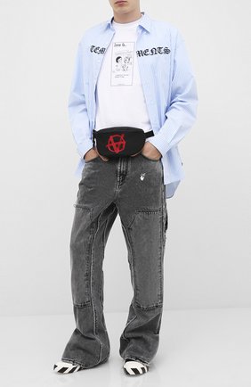 Мужская поясная сумка VETEMENTS черного цвета по цене 28550 руб., арт. UAH21BA260 1301/M | Фото 2 Мужская поясная сумка VETEMENTS черного цвета, арт. UAH21BA260 1301/M | Фото 2
