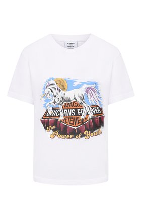 Женская хлопковая футболка VETEMENTS белого цвета по цене 32300 руб., арт. UAH21TR651 1611/W | Фото 1 Женская хлопковая футболка VETEMENTS белого цвета, арт. UAH21TR651 1611/W | Фото 1