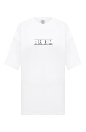 Женская хлопковая футболка VETEMENTS белого цвета по цене 32200 руб., арт. UAH21TR506 1611/W | Фото 1 Женская хлопковая футболка VETEMENTS белого цвета, арт. UAH21TR506 1611/W | Фото 1