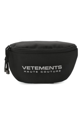 Женская поясная сумка VETEMENTS черного цвета по цене 31400 руб., арт. UAH21BA258 1301/W | Фото 1 Женская поясная сумка VETEMENTS черного цвета, арт. UAH21BA258 1301/W | Фото 1