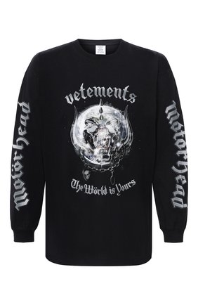 Мужская хлопковый лонгслив VETEMENTS черного цвета по цене 39950 руб., арт. UAH21TR612 1611/M | Фото 1 Мужская хлопковый лонгслив VETEMENTS черного цвета, арт. UAH21TR612 1611/M | Фото 1