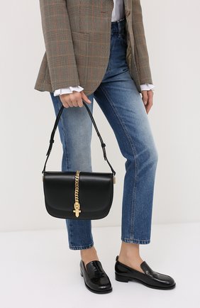 Женская сумка sylvie 1969 GUCCI черного цвета по цене 239500 руб., арт. 601067/1DB0X | Фото 2 Женская сумка sylvie 1969 GUCCI черного цвета, арт. 601067/1DB0X | Фото 2