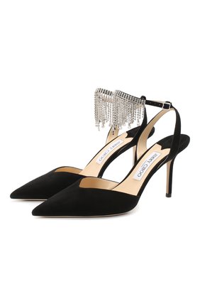 Женская замшевые туфли birtie 85 JIMMY CHOO черного цвета по цене 84100 руб., арт. BIRTIE 85/DRS | Фото 1 Женская замшевые туфли birtie 85 JIMMY CHOO черного цвета, арт. BIRTIE 85/DRS | Фото 1