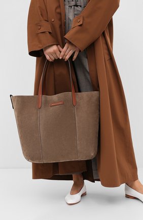 Женская сумка-шопер BRUNELLO CUCINELLI темно-бежевого цвета по цене 157500 руб., арт. MBRVD2103P | Фото 2 Женская сумка-шопер BRUNELLO CUCINELLI темно-бежевого цвета, арт. MBRVD2103P | Фото 2