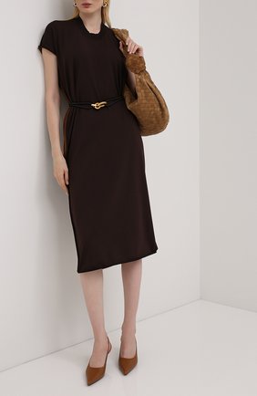 Женское платье BOTTEGA VENETA темно-коричневого цвета по цене 126000 руб., арт. 631757/VKWC0 | Фото 2 Женское платье BOTTEGA VENETA темно-коричневого цвета, арт. 631757/VKWC0 | Фото 2