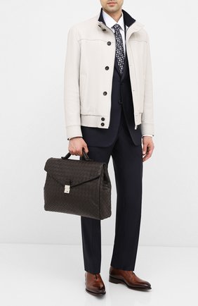 Мужской кожаный портфель BOTTEGA VENETA темно-коричневого цвета по цене 255500 руб., арт. 630239/VCRL2 | Фото 2 Мужской кожаный портфель BOTTEGA VENETA темно-коричневого цвета, арт. 630239/VCRL2 | Фото 2