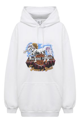 Женский хлопковое худи VETEMENTS черно-белого цвета по цене 68900 руб., арт. UAH21TR635 1605/W | Фото 1 Женский хлопковое худи VETEMENTS черно-белого цвета, арт. UAH21TR635 1605/W | Фото 1