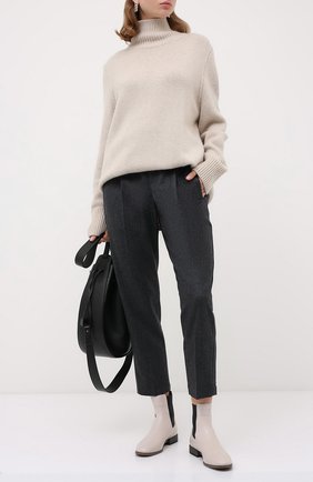 Женские шерстяные брюки BRUNELLO CUCINELLI серого цвета по цене 82400 руб., арт. ME226P7041 | Фото 2 Женские шерстяные брюки BRUNELLO CUCINELLI серого цвета, арт. ME226P7041 | Фото 2