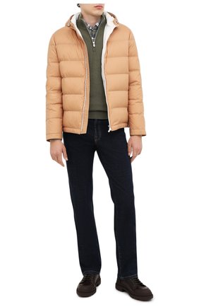 Мужской кашемировый джемпер BRUNELLO CUCINELLI хаки цвета по цене 74900 руб., арт. M2200124 | Фото 2 Мужской кашемировый джемпер BRUNELLO CUCINELLI хаки цвета, арт. M2200124 | Фото 2