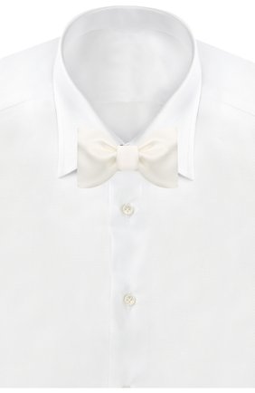 Мужской галстук-бабочка из хлопка и шелка BRUNELLO CUCINELLI белого цвета, арт. MR8130003 | Фото 2 (Материал: Хлопок, Текстиль, Шелк)