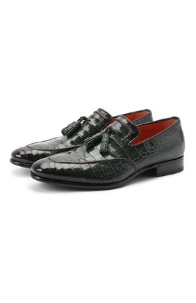 Мужские лоферы из кожи аллигатора SANTONI PRECIOUS зеленого цвета по цене 451500 руб., арт. MPBN17243BA1XDV0W63/AMIS | Фото 1 Мужские лоферы из кожи аллигатора SANTONI PRECIOUS зеленого цвета, арт. MPBN17243BA1XDV0W63/AMIS | Фото 1