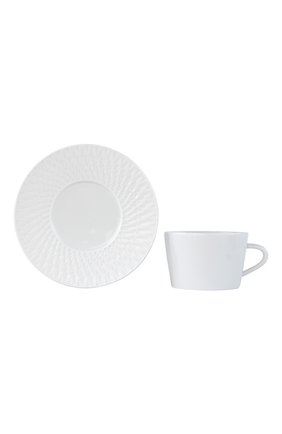 Чайная чашка с блюдцем twist blanc BERNARDAUD белого цвета, арт. 1836/89 | Фото 2 (Ограничения доставки: fragile-2)