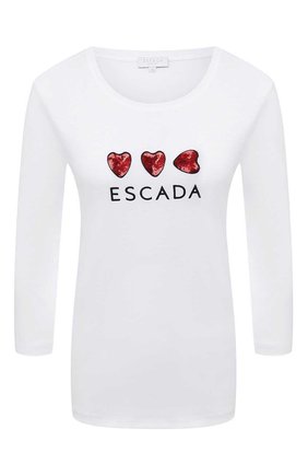 Женская хлопковый лонгслив ESCADA SPORT белого цвета по цене 10900 руб., арт. 5033691 | Фото 1 Женская хлопковый лонгслив ESCADA SPORT белого цвета, арт. 5033691 | Фото 1