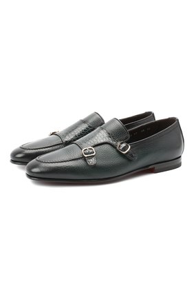 Мужские кожаные лоферы SANTONI зеленого цвета по цене 115000 руб., арт. MCNC16848SA3SNEBV48/AMIS | Фото 1 Мужские кожаные лоферы SANTONI зеленого цвета, арт. MCNC16848SA3SNEBV48/AMIS | Фото 1