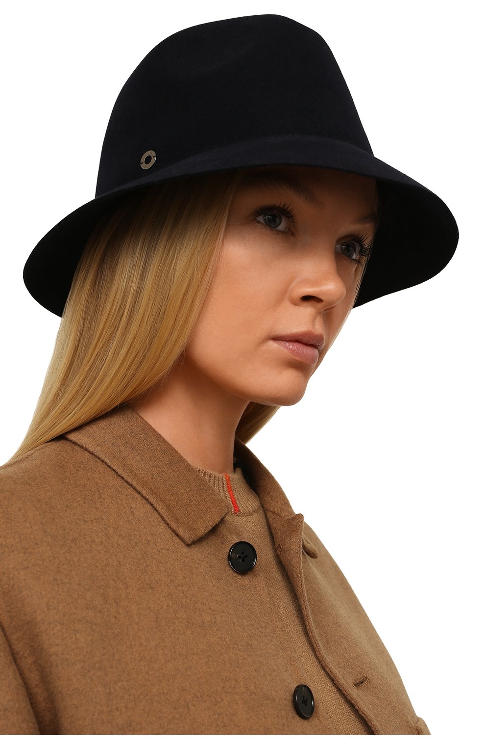 Женская фетровая шляпа ingrid LORO PIANA синего цвета, арт. FAL3434 | Фото 2 (Материал: Текстиль, Шерсть)
