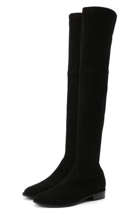 Женские замшевые ботфорты STUART WEITZMAN черного цвета по цене 69950 руб., арт. S2167 | Фото 1 Женские замшевые ботфорты STUART WEITZMAN черного цвета, арт. S2167 | Фото 1