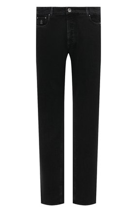Мужские джинсы BRUNELLO CUCINELLI темно-серого цвета, арт. ME245D2210 | Фото 1 (Материал внешний: Хлопок, Деним; Силуэт М (брюки): Прямые; Длина (брюки, джинсы): Стандартные; Кросс-КТ: Деним)