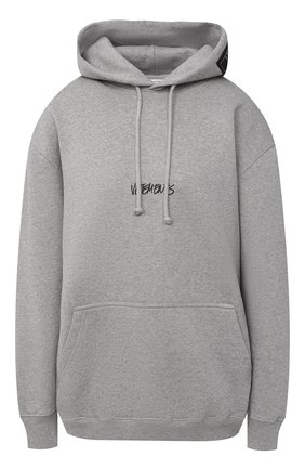 Женская хлопковое худи VETEMENTS серого цвета по цене 52250 руб., арт. UAH21TR630 1601/W | Фото 1 Женская хлопковое худи VETEMENTS серого цвета, арт. UAH21TR630 1601/W | Фото 1