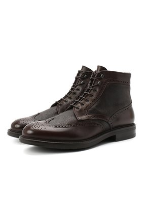 Мужские кожаные ботинки W.GIBBS темно-коричневого цвета, арт. 3169011/1514 | Фото 1 (Мужское Кросс-КТ: Ботинки-обувь, зимние ботинки; Материал утеплителя: Натуральный мех; Материал внешний: Кожа; Региональные ограничения белый список (Axapta Mercury): RU; Длина стельки: 29, 28,5; толщина подошвы: 1,5; ширина носка стельки: 9,2, 9,5)