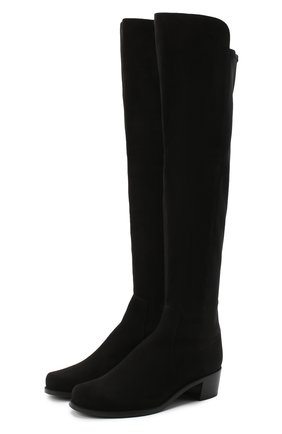 Женские замшевые ботфорты STUART WEITZMAN черного цвета по цене 62400 руб., арт. S4464 | Фото 1 Женские замшевые ботфорты STUART WEITZMAN черного цвета, арт. S4464 | Фото 1