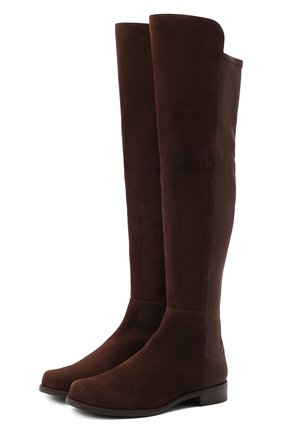 Женские замшевые ботфорты STUART WEITZMAN темно-коричневого цвета по цене 62400 руб., арт. S4465 | Фото 1 Женские замшевые ботфорты STUART WEITZMAN темно-коричневого цвета, арт. S4465 | Фото 1