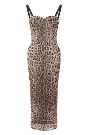 Женское хлопковое платье DOLCE & GABBANA леопардового цвета по цене 259500 руб., арт. F6G6TT/FSEGZ | Фото 1 Женское хлопковое платье DOLCE & GABBANA леопардового цвета, арт. F6G6TT/FSEGZ | Фото 1