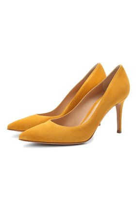 Женские замшевые туфли gianvito 85 GIANVITO ROSSI желтого цвета по цене 53900 руб., арт. G24580.85RIC.CAMGING | Фото 1 Женские замшевые туфли gianvito 85 GIANVITO ROSSI желтого цвета, арт. G24580.85RIC.CAMGING | Фото 1