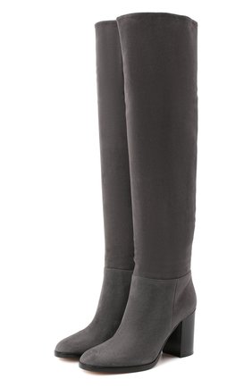 Женские замшевые сапоги daywear GIANVITO ROSSI серого цвета по цене 111000 руб., арт. G80484.85CU0.C45LAPI | Фото 1 Женские замшевые сапоги daywear GIANVITO ROSSI серого цвета, арт. G80484.85CU0.C45LAPI | Фото 1