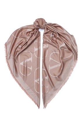 Женская шаль из шелка и шерсти valentino garavani VALENTINO бежевого цвета по цене 34950 руб., арт. UW2EB104/AJB | Фото 1 Женская шаль из шелка и шерсти valentino garavani VALENTINO бежевого цвета, арт. UW2EB104/AJB | Фото 1