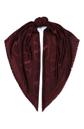 Женская шаль из шелка и шерсти valentino garavani VALENTINO бордового цвета по цене 34950 руб., арт. UW2EB104/AJB | Фото 1 Женская шаль из шелка и шерсти valentino garavani VALENTINO бордового цвета, арт. UW2EB104/AJB | Фото 1