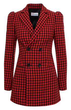 Женский двубортный жакет REDVALENTINO красного цвета по цене 65450 руб., арт. UR3CEC10/55V | Фото 1 Женский двубортный жакет REDVALENTINO красного цвета, арт. UR3CEC10/55V | Фото 1