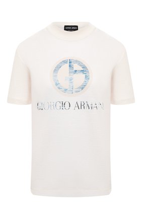 Женская хлопковая футболка GIORGIO ARMANI бежевого цвета по цене 34650 руб., арт. 6HAM85/AJWCZ | Фото 1 Женская хлопковая футболка GIORGIO ARMANI бежевого цвета, арт. 6HAM85/AJWCZ | Фото 1