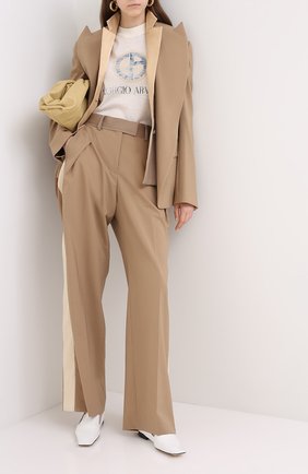 Женская хлопковая футболка GIORGIO ARMANI бежевого цвета по цене 34650 руб., арт. 6HAM85/AJWCZ | Фото 2 Женская хлопковая футболка GIORGIO ARMANI бежевого цвета, арт. 6HAM85/AJWCZ | Фото 2