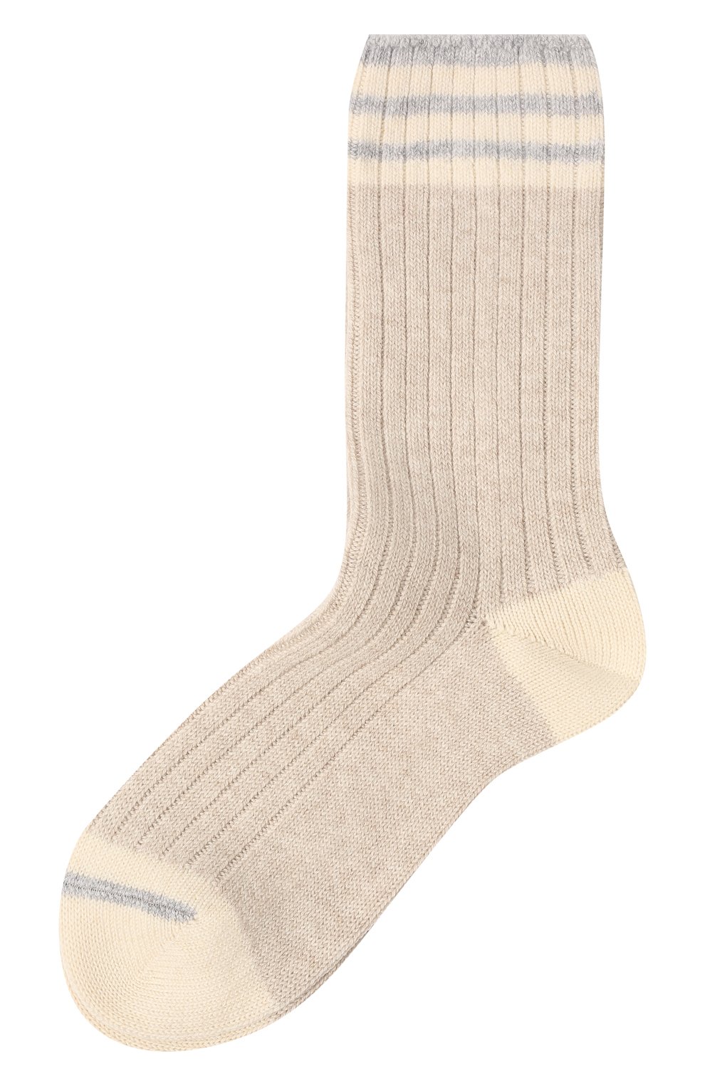 Мужские кашемировые носки BRUNELLO CUCINELLI бежевого цвета, арт. MCS93811 | Фото 1 (Материал внешний: Шерсть, Кашемир; Кросс-КТ: бельё)