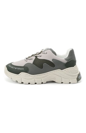 Детские кроссовки EMPORIO ARMANI хаки цвета по цене 15950 руб., арт. XYX008/X0I34/28-34 | Фото 2 Детские кроссовки EMPORIO ARMANI хаки цвета, арт. XYX008/X0I34/28-34 | Фото 2
