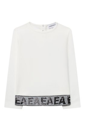 Детский хлопковый лонгслив EMPORIO ARMANI белого цвета по цене 5995 руб., арт. 6HET05/3J3RZ | Фото 1 Детский хлопковый лонгслив EMPORIO ARMANI белого цвета, арт. 6HET05/3J3RZ | Фото 1
