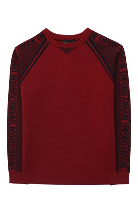 Детский пуловер EMPORIO ARMANI красного цвета по цене 13800 руб., арт. 6H4MTA/1MDFZ | Фото 1 Детский пуловер EMPORIO ARMANI красного цвета, арт. 6H4MTA/1MDFZ | Фото 1