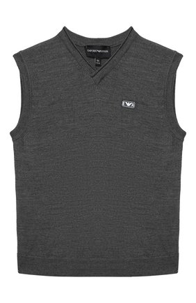 Детский жилет EMPORIO ARMANI серого цвета по цене 12850 руб., арт. 6H4M51/4M15Z | Фото 1 Детский жилет EMPORIO ARMANI серого цвета, арт. 6H4M51/4M15Z | Фото 1 (Материал внешний: Синтетический материал, Шерсть; Рукава: Короткие; Региональные ограничения белый список (Axapta Mercury): RU; Мальчики Кросс-КТ: Жилет-одежда; Мальчики-школьная форма: Жилеты; Ростовка одежда: 10 - 11 лет | 140 - 146см, 13 - 15 лет | 158 см, 16 лет | 164 см, 4 года | 104 см, 5 лет | 110 см, 6 лет | 116 см, 7 лет | 122 см, 8 лет | 128 см)
